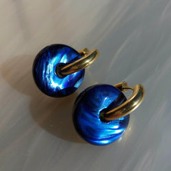 Candy Earrings in Blue sea Pearl